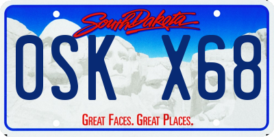 SD license plate 0SKX68