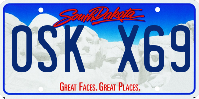 SD license plate 0SKX69