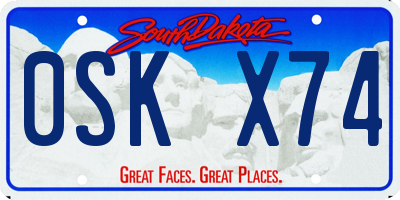 SD license plate 0SKX74