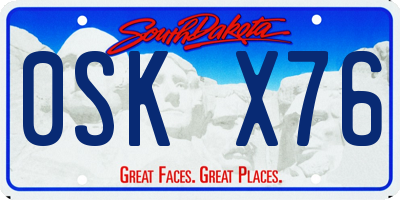 SD license plate 0SKX76