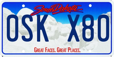 SD license plate 0SKX80