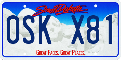 SD license plate 0SKX81