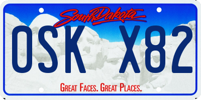 SD license plate 0SKX82