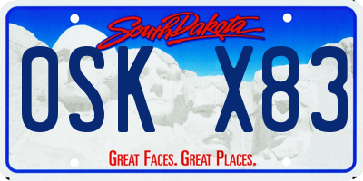 SD license plate 0SKX83