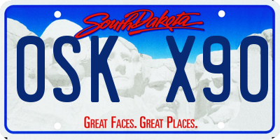 SD license plate 0SKX90