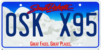 SD license plate 0SKX95