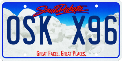 SD license plate 0SKX96