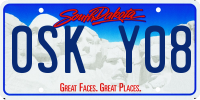SD license plate 0SKY08