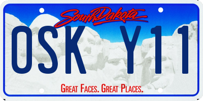 SD license plate 0SKY11