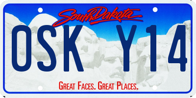 SD license plate 0SKY14