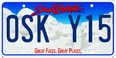 SD license plate 0SKY15