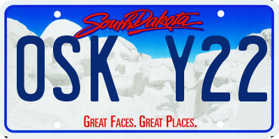 SD license plate 0SKY22