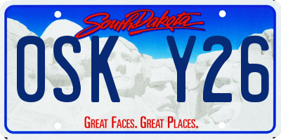 SD license plate 0SKY26