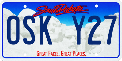 SD license plate 0SKY27