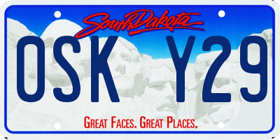 SD license plate 0SKY29
