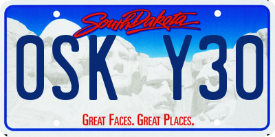 SD license plate 0SKY30