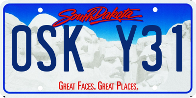SD license plate 0SKY31