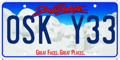 SD license plate 0SKY33