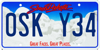 SD license plate 0SKY34