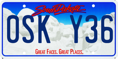 SD license plate 0SKY36