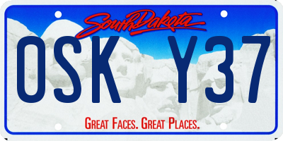 SD license plate 0SKY37