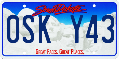 SD license plate 0SKY43