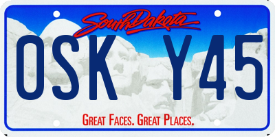 SD license plate 0SKY45