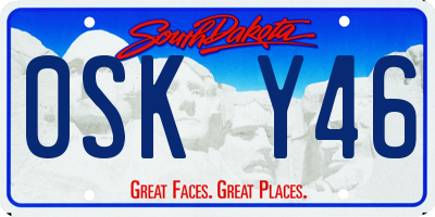 SD license plate 0SKY46