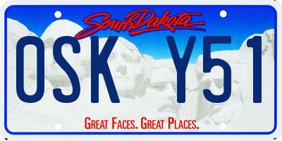 SD license plate 0SKY51