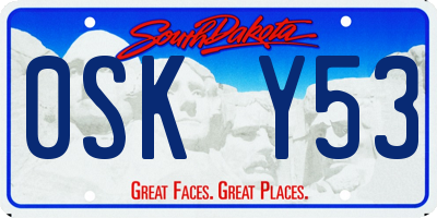 SD license plate 0SKY53