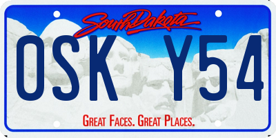 SD license plate 0SKY54
