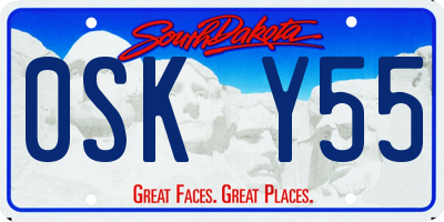 SD license plate 0SKY55