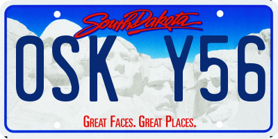 SD license plate 0SKY56