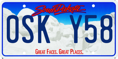 SD license plate 0SKY58