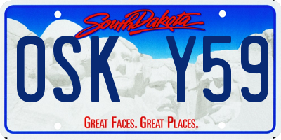 SD license plate 0SKY59