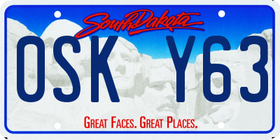 SD license plate 0SKY63