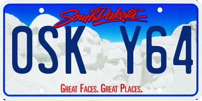 SD license plate 0SKY64
