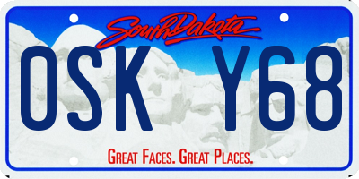 SD license plate 0SKY68