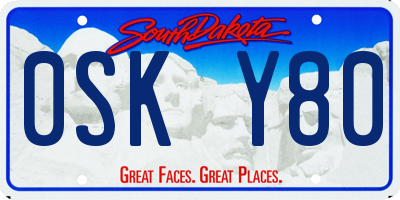 SD license plate 0SKY80