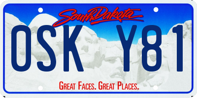 SD license plate 0SKY81