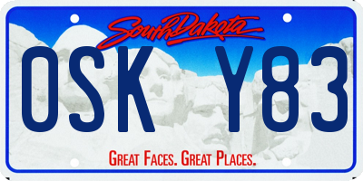 SD license plate 0SKY83