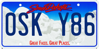 SD license plate 0SKY86