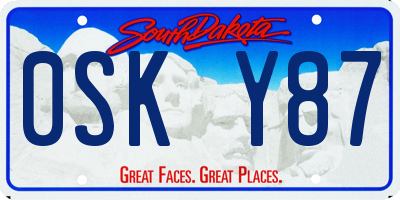 SD license plate 0SKY87