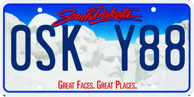 SD license plate 0SKY88
