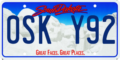 SD license plate 0SKY92