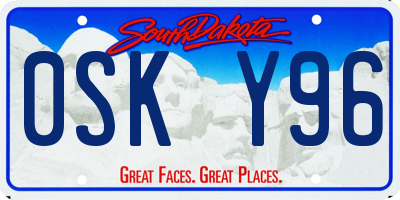 SD license plate 0SKY96