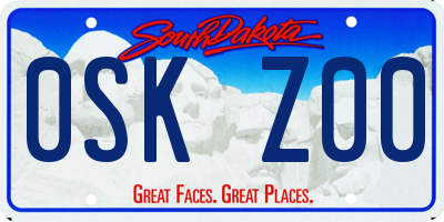 SD license plate 0SKZ00