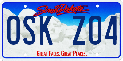 SD license plate 0SKZ04