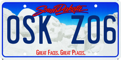 SD license plate 0SKZ06