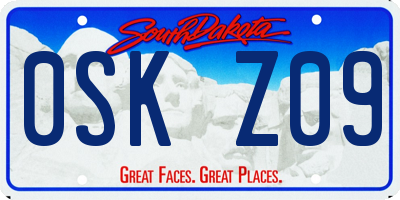 SD license plate 0SKZ09